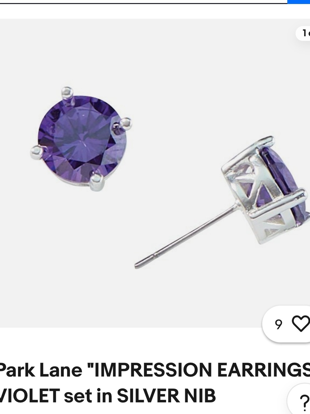Park Lane Violet Impression Stud Earrings- NEW